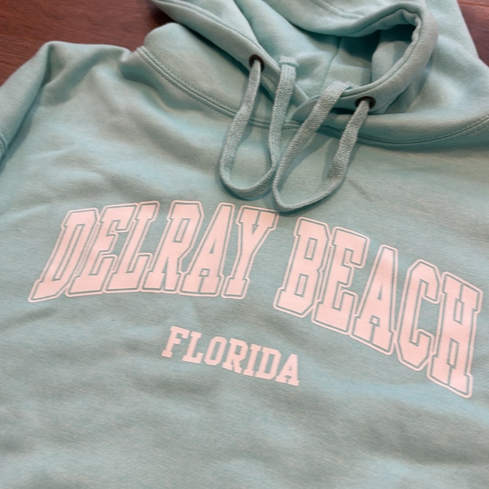 DelRay Beach Souvenir Hoodie (Teal Color) - Picture 6 of 9
